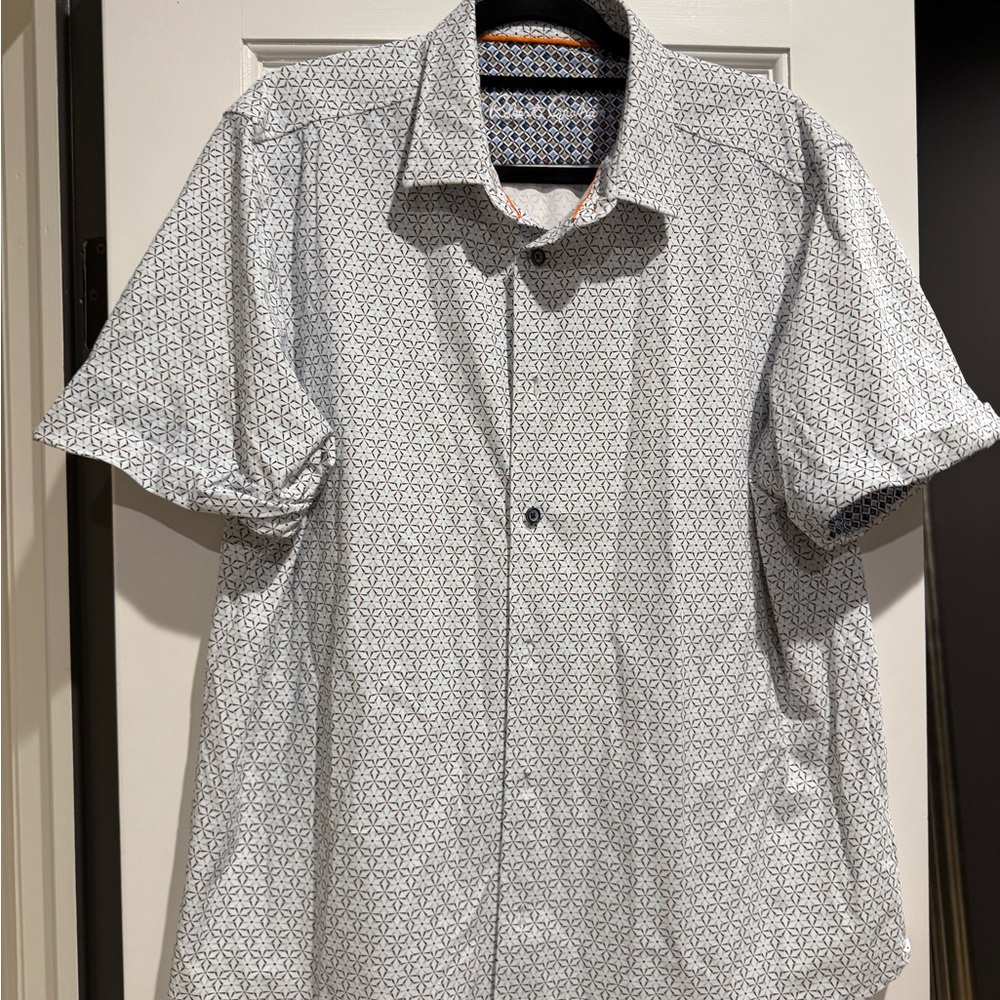 Robert Graham Classic Fit Men's Button Down Shirt Short Sleeve Size XL